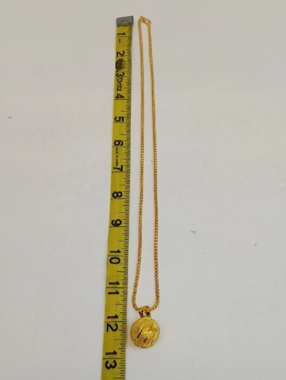 Gold Tone Pave Ball Pendant Necklace Chain Minimalist Layering Jewelry